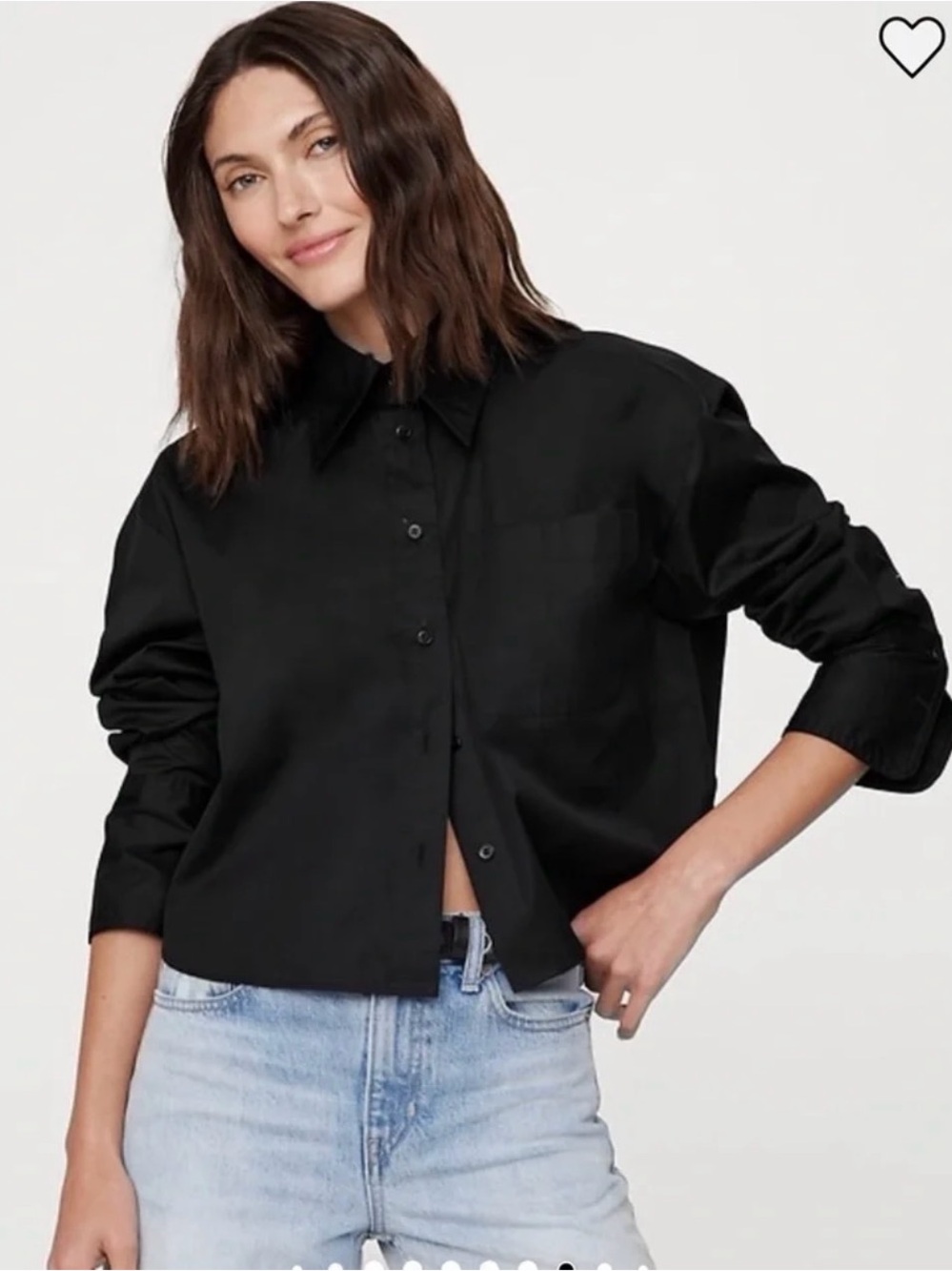 ♥️ Banana Republic Boxy  Button down crop shirt